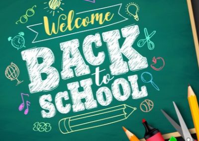 back to school on teacher chalk board board